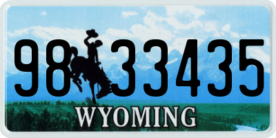 WY license plate 9833435