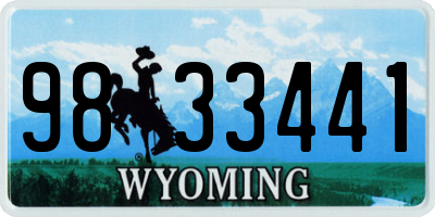 WY license plate 9833441