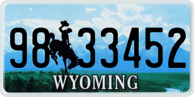 WY license plate 9833452