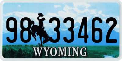 WY license plate 9833462