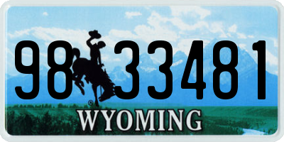WY license plate 9833481