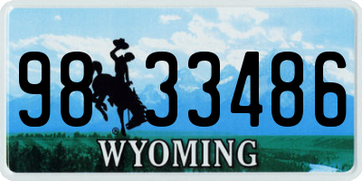 WY license plate 9833486