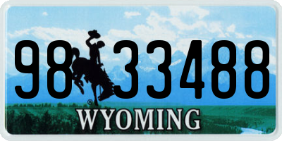 WY license plate 9833488