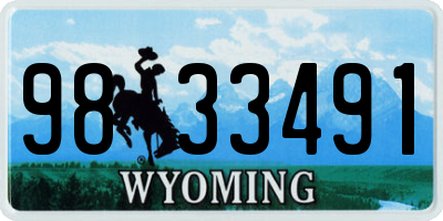 WY license plate 9833491