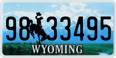 WY license plate 9833495