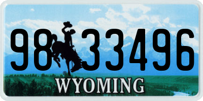 WY license plate 9833496