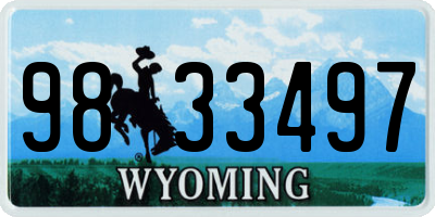 WY license plate 9833497