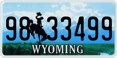 WY license plate 9833499