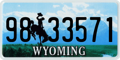 WY license plate 9833571