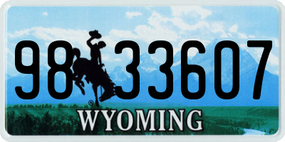 WY license plate 9833607