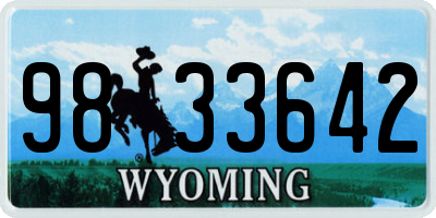 WY license plate 9833642