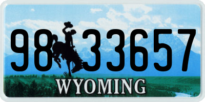 WY license plate 9833657