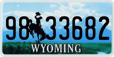 WY license plate 9833682