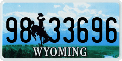 WY license plate 9833696