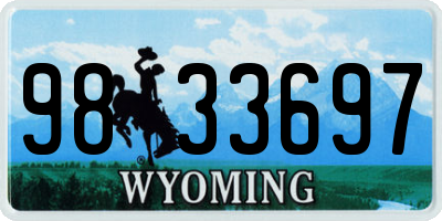 WY license plate 9833697