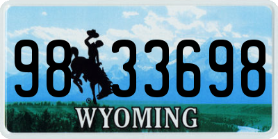 WY license plate 9833698