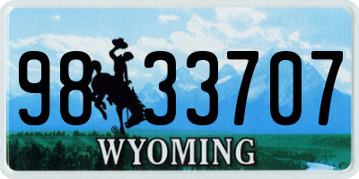 WY license plate 9833707