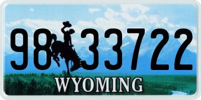 WY license plate 9833722
