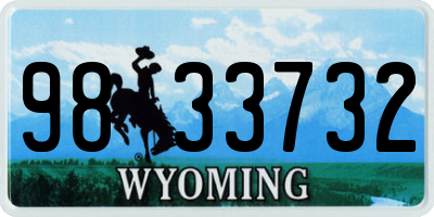 WY license plate 9833732