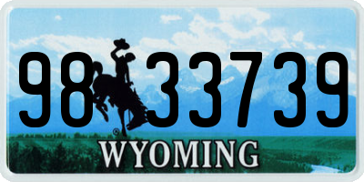 WY license plate 9833739