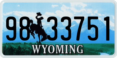 WY license plate 9833751