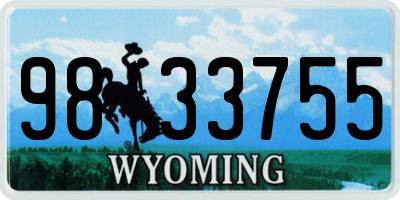 WY license plate 9833755