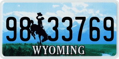 WY license plate 9833769
