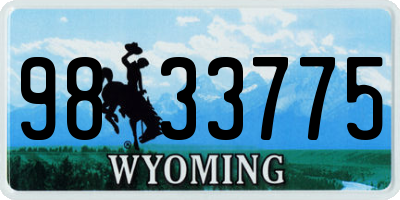 WY license plate 9833775