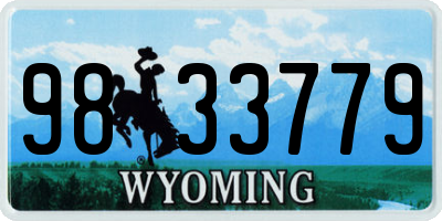 WY license plate 9833779