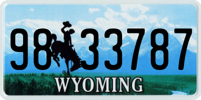 WY license plate 9833787