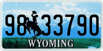 WY license plate 9833790