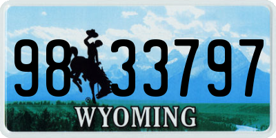 WY license plate 9833797