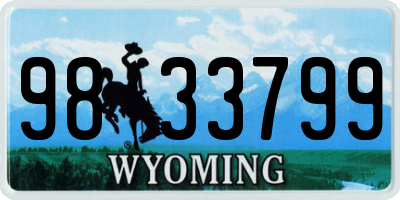 WY license plate 9833799