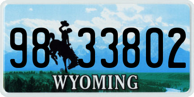 WY license plate 9833802