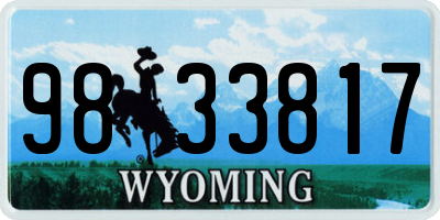 WY license plate 9833817
