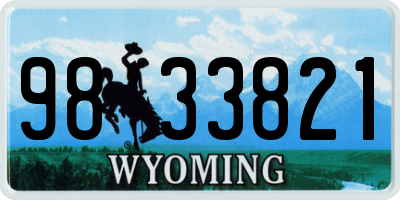 WY license plate 9833821