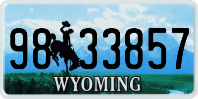 WY license plate 9833857