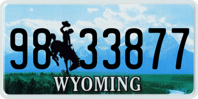 WY license plate 9833877