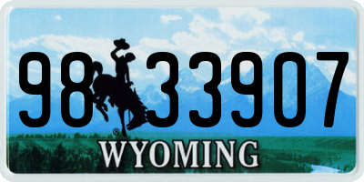 WY license plate 9833907