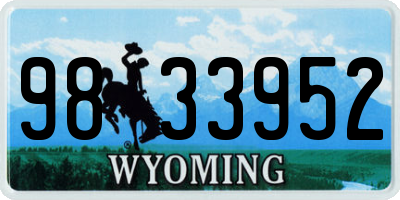 WY license plate 9833952