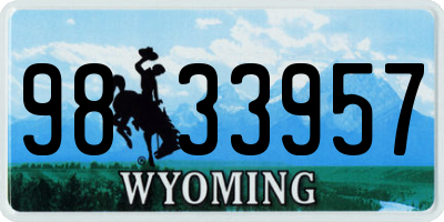 WY license plate 9833957