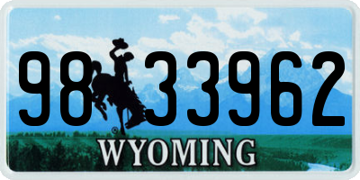 WY license plate 9833962