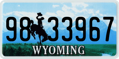WY license plate 9833967