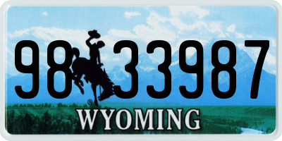 WY license plate 9833987