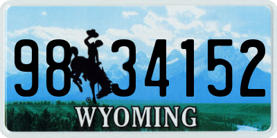 WY license plate 9834152