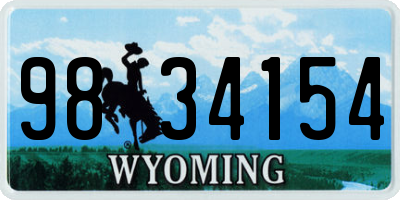 WY license plate 9834154