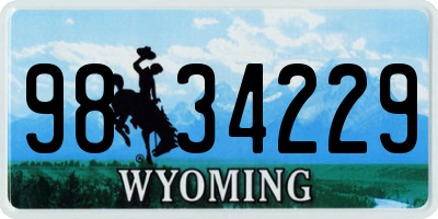 WY license plate 9834229