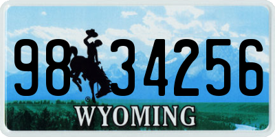 WY license plate 9834256