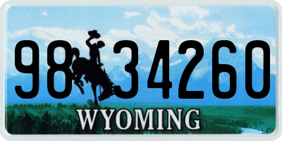 WY license plate 9834260