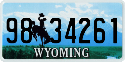 WY license plate 9834261